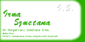 irma szmetana business card